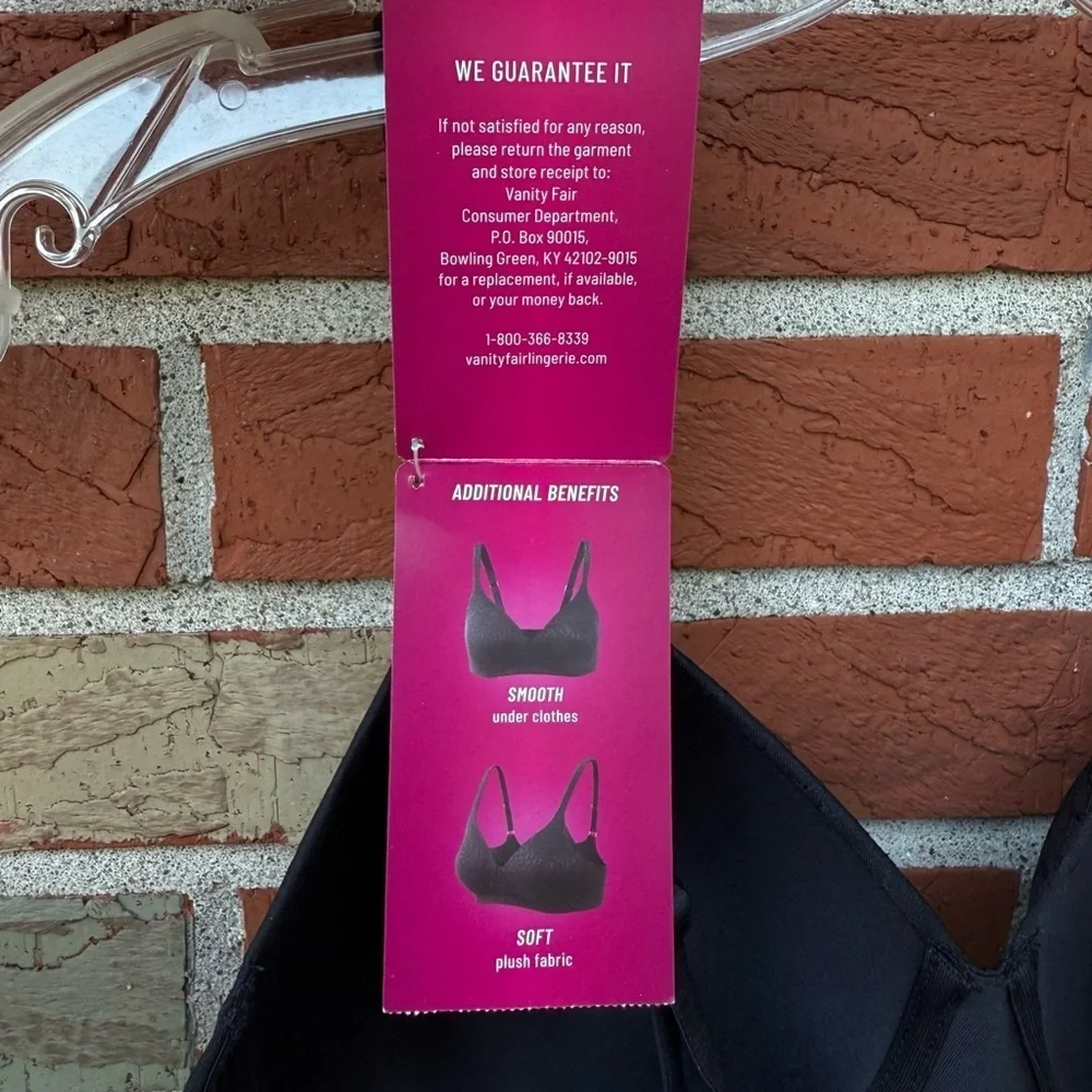 Vanity Fair NWT Body Shine Full Coverage Black Wirefree T-shirt Bra 72298 🖤